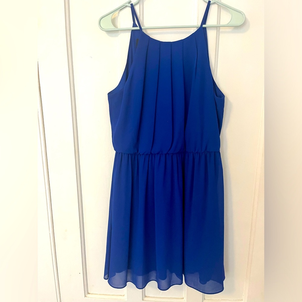 Royal blue chiffon dress